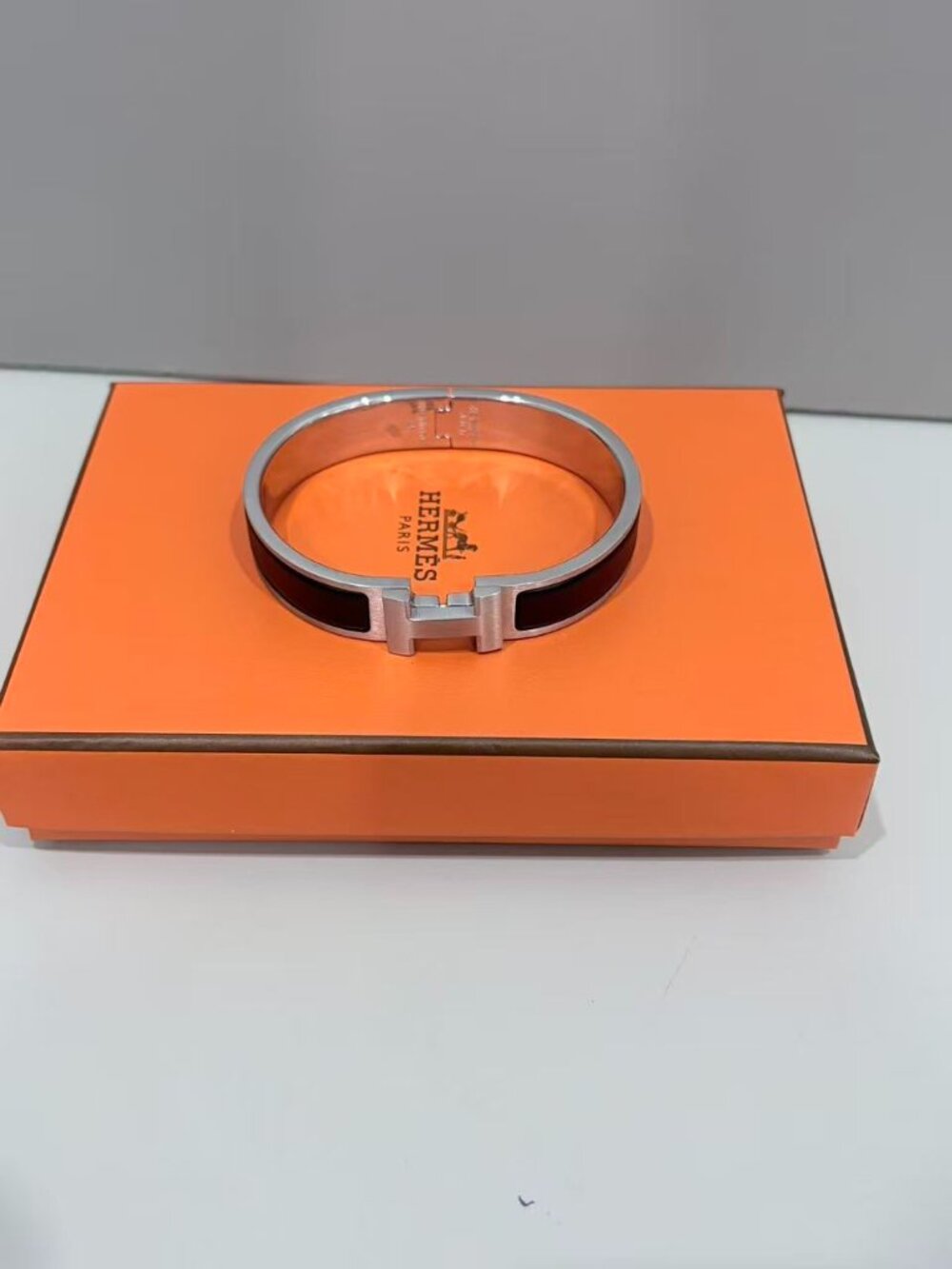 uxury Hermes Paris Clic H Hinged Bracelet